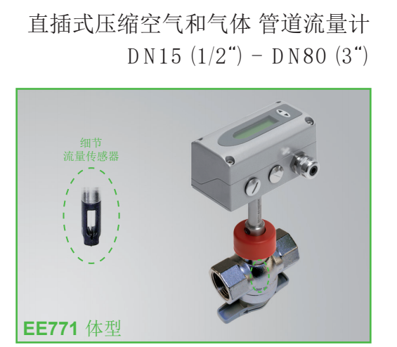 奧地利E+E EE771直插式壓縮空氣和氣體、管道流量計